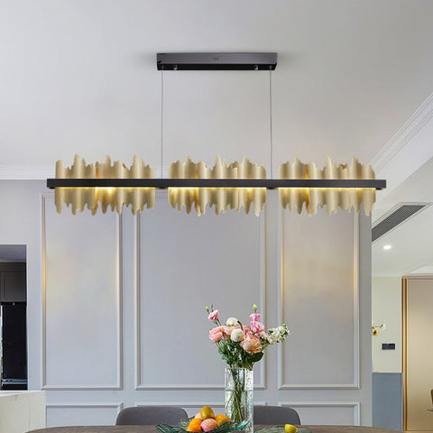 Image of Black Dragons Shard Modern Rectangle Living Room Chandelier