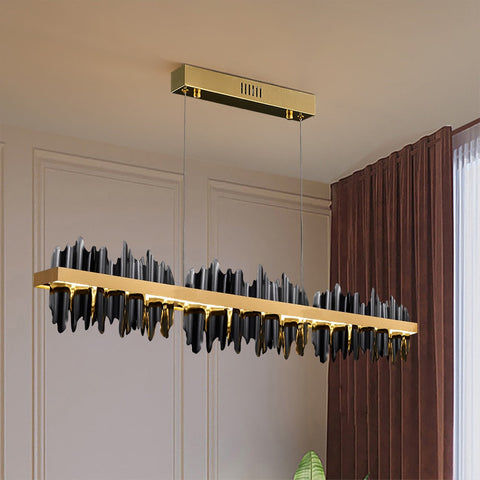 Image of Black Dragons Shard Modern Rectangle Living Room Chandelier