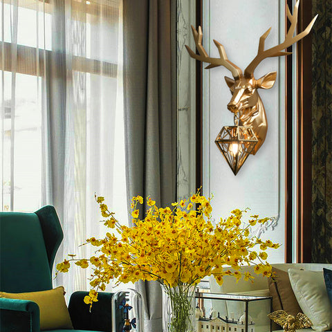 Image of Modern Resin Antler Wall Lamp Nordic Retro Deer