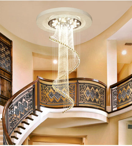 Image of Spiral Crystal Staircase Ceiling Chandelier