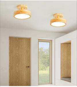 Japanese Natural Wood Ceiling Lights For Corridor