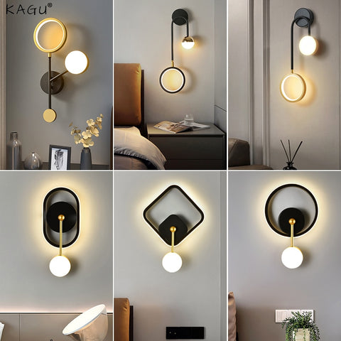 Image of Hot Sale Led Black And Gold Wall Lamp