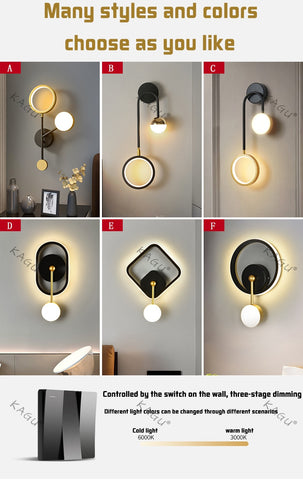 Image of Hot Sale Led Black And Gold Wall Lamp