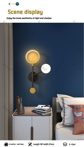 Image of Hot Sale Led Black And Gold Wall Lamp