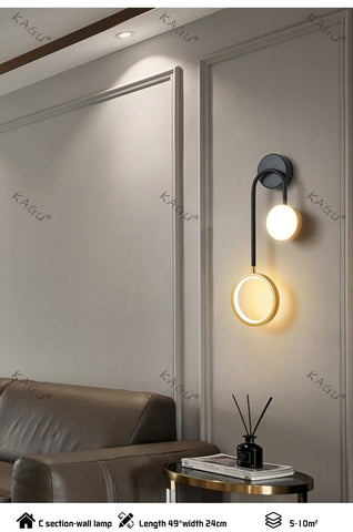 Image of Hot Sale Led Black And Gold Wall Lamp