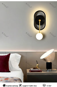 Hot Sale Led Black And Gold Wall Lamp