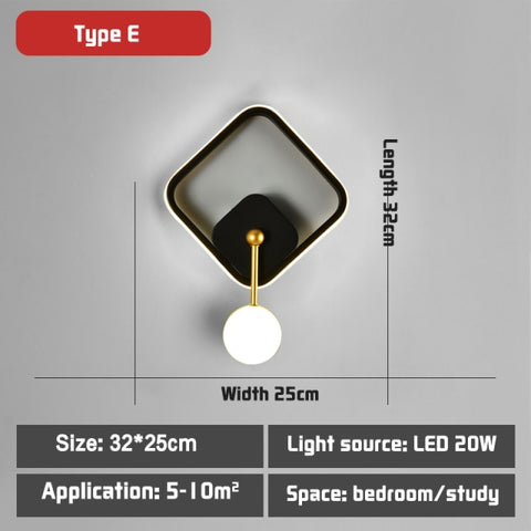 Image of Hot Sale Led Black And Gold Wall Lamp