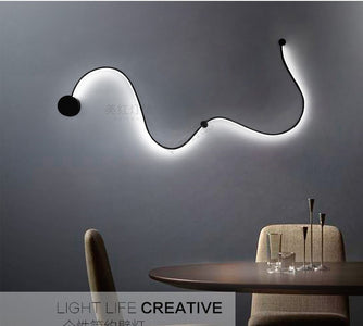 Scandinavian Serpentine Sconces Modern LED Wall Light