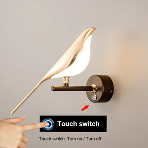 Magpie Bird Modern LED wall lamp