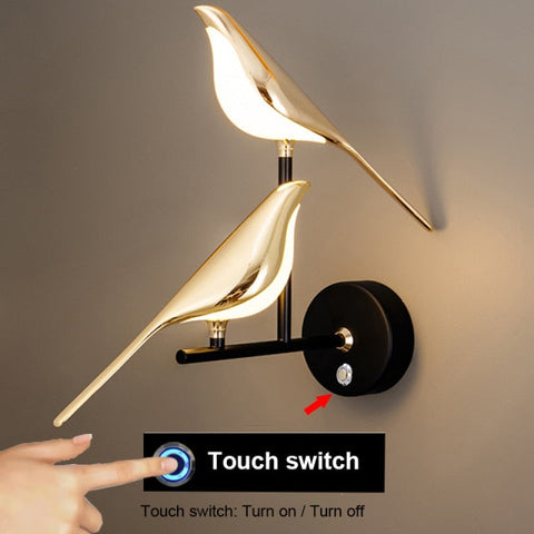 Image of Magpie Bird Modern LED wall lamp