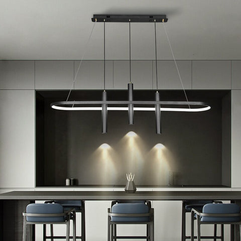 Image of LED Chandelier Modern Art Island Table Hanging Lamp Chandelier Fixture