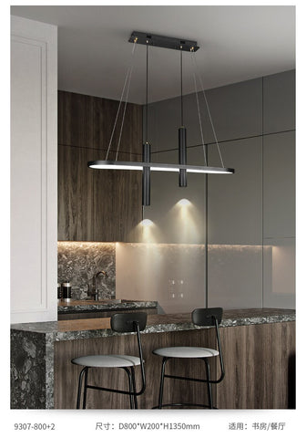 Image of LED Chandelier Modern Art Island Table Hanging Lamp Chandelier Fixture