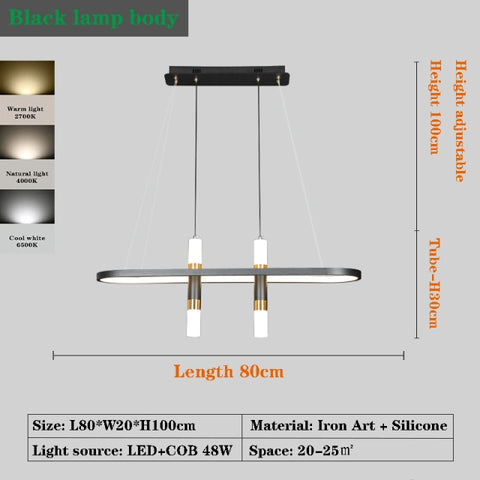 Image of LED Chandelier Modern Art Island Table Hanging Lamp Chandelier Fixture