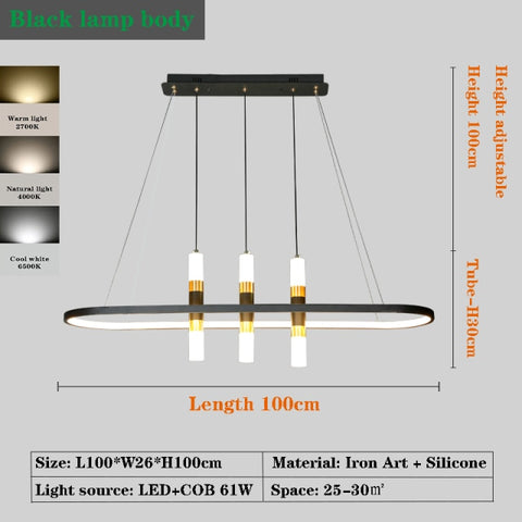 Image of LED Chandelier Modern Art Island Table Hanging Lamp Chandelier Fixture