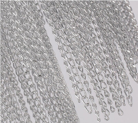 Image of Aluminum Chain Tassel Chandelier Loft Chandeliers For Dining Living Room Kitchen