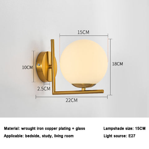 Image of Wall Lamp LED Light Metal Glass Fixture Lighting