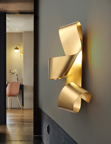 Image of LED Wall Decoration Golden Lamp