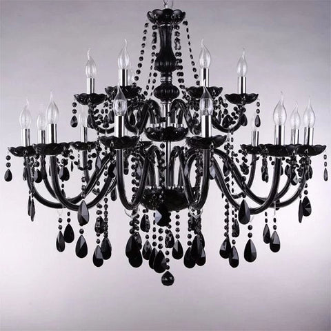Image of Luxury Black Crystal Chandelier