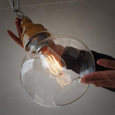Image of Thalia - Clear Glass Vintage Antique Hanging Light