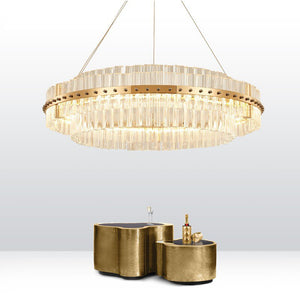 Round Glass Chandelier - Modern Style Living Room Lighting