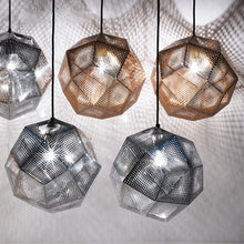 Load image into Gallery viewer, Geometric Globe Metal Mesh Gold Silver Industrial Pendant Light