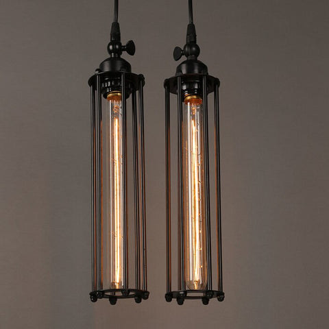 Image of Vintage Country Style Pendant Light - Iron Cage Droplight