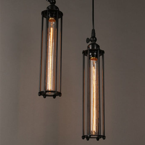 Image of Vintage Country Style Pendant Light - Iron Cage Droplight