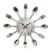Load image into Gallery viewer, Cutlery Metal Kitchen Wall Clock Spoon Fork