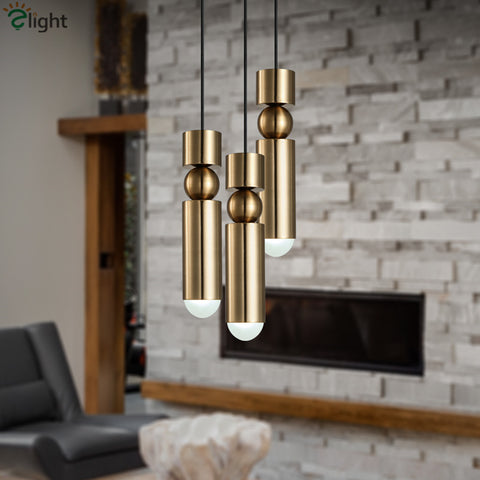 Image of Creative Cylinder & Sphere Post-Modern Pendant Light
