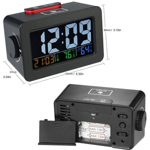 Digital Alarm Clock with Thermometer Hygrometer Humidity Temperature Phone Charger