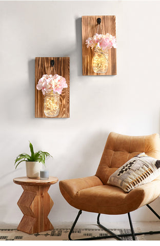 Image of Jinx - Wall Mounted Fairy Light Mason Jar