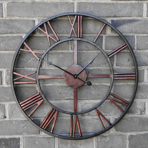 New 3D Circular Retro Roman 47cm Iron Vintage Decorative Wall Clock