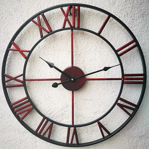Image of New 3D Circular Retro Roman 47cm Iron Vintage Decorative Wall Clock