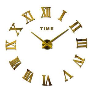 Home Decor Large Roman Mirror Fashion Modern Quartz Clock