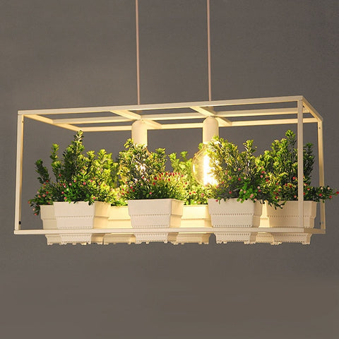 Image of Metta - Wrought Iron Suspended Planter Lamp