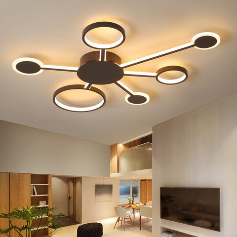 Image of Euro Circular 19 1/2" to 32 1/2" Wide Ceiling LED Light with 4-7 Arms