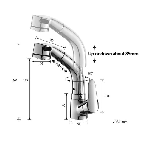 Image of Pull Out Bathroom Sink Faucet