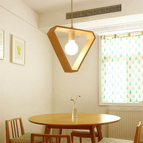 Image of Geometric Hanging Wooden Lights