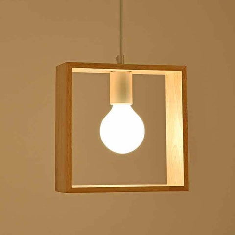 Image of Geometric Hanging Wooden Lights