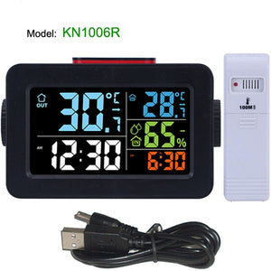 Digital Alarm Clock with Thermometer Hygrometer Humidity Temperature Phone Charger
