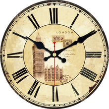 Load image into Gallery viewer, Vintage Wall Clock Roman Number Design Silent No Ticking Sound