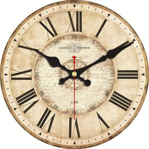 Vintage Wall Clock Roman Number Design Silent No Ticking Sound