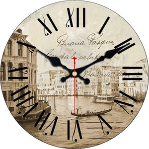 Antique Clocks Silent World Map Sailboat Design Clock