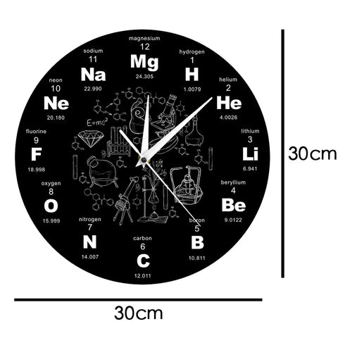 Image of Periodic Table Of Elements Wall Art Chemical Symbols Wall Clock