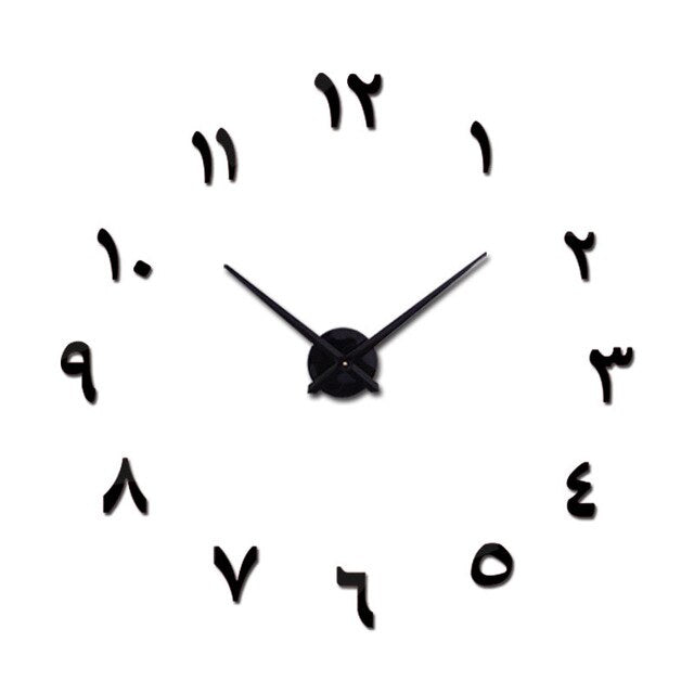 Wall Clock Horloge 3d Diy Acrylic Mirror Stickers