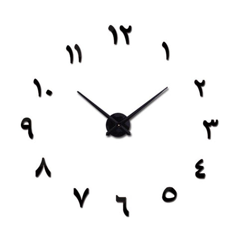 Image of Wall Clock Horloge 3d Diy Acrylic Mirror Stickers