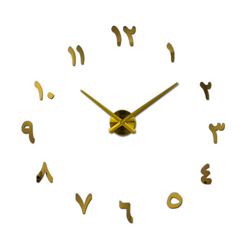 Image of Wall Clock Horloge 3d Diy Acrylic Mirror Stickers