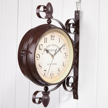 Load image into Gallery viewer, New European Style Vintage Clock Innovative Fashionable Double Sided Wall Clock