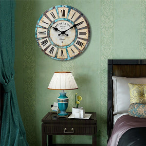 Vintage Round Wall Clock Retro Home Decoration