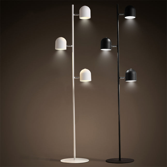 Adjustable 3-Bulb Slim Iron Floor Lamp